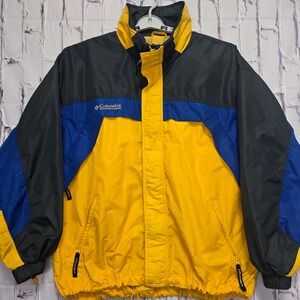 Y2K Columbia Sportswear Co. Men's XL Jacket Yellow Blue Full Zip OuterShell Only